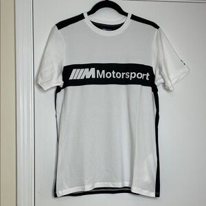 BMW Men's White and Black T-Shirt
